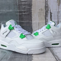 Sneakers, White Green Colorway, Lace Up Design, Casual Gift for Sneaker Fans