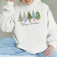 Watercolor Forest Sweatshirt, Watercolor Christmas Tree Hoodie, Comfy Holiday Pine Tree Hoodie, Winter Nature Pullover, Xmas Present for Women