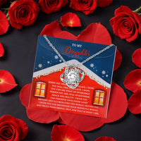 CZ Crystal Love Knot Pendant, Daughter Love Knot Necklace, Gold Love Knot Jewelry, Christmas Present for Daughter, Holiday Present for Her
