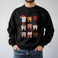 Humorous Dentist Holiday Crewneck, Christmas Teeth Sweatshirt, Dental Hygienist Xmas Pullover, Adorable Tooth Graphic Christmas Sweatshirt