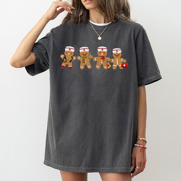 Gingerbread Medic Shirt, Christmas Nurse T-Shirt, Adorable Nursing Holiday Tee, Medical Staff Christmas Shirt, Present for Nu