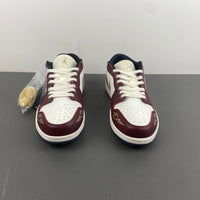 Low Top Sneakers, White Burgundy Colorway, Lace Up Design, Casual Gift for Sneaker Fans