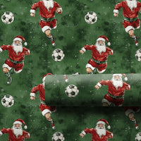 Dark Green Sports Gift Wrap, Soccer Santa Christmas Wrapping Paper, Holiday Soccer Wrapping Paper, Football Coach Athlete Gift Wrap Roll