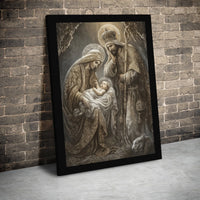 Birth of Jesus Canvas Wall Art, Holy Family Nativity Canvas Print, Christian Religious Canvas Decor, Christmas Manger Art, Faith Home Present