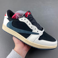 Low Top Sneakers, Blue White Black Colorway, Leather Footwear, Reverse Hook Design, Lace Up Design, Casual Gift for Sneaker Fans