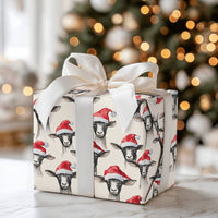 Santa Hat Farm Animal Gift Wrap, Christmas Goat Wrapping Paper, Humorous Holiday Goat Present Paper, Adorable Winter Animal Gift Wrapping Paper