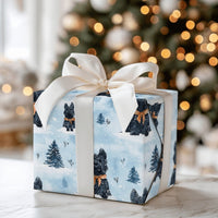 Winter Dog Gift Wrap, Scottish Terrier Wrapping Paper, Watercolor Christmas Wrapping Paper, Scottie Holiday Gift Wrap, Dog Present Paper