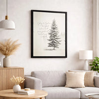 Christmas Bible Verse Canvas Print, Luke 2:14 Canvas Wall Art, Pine Tree Scripture Wall Decor, Christian Holiday Home Canvas, Faith Present