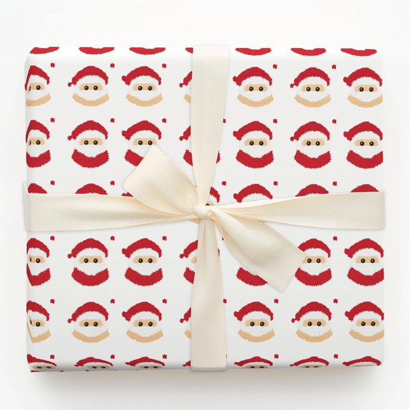 Retro Christmas Gift Wrap, Pixel Art Santa Wrapping Paper, Pixelated Santa Claus Present Paper, Holiday Gift Wrap Roll, Secret Santa Paper