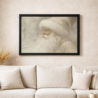 Snowy Forest Canvas Print, Vintage Santa Claus Wall Art, Rustic Santa Canvas, Christmas Wall Decor, Holiday Season Canvas Art Present