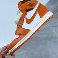 High Top Sneakers, Orange Colorway, Lace Up Design, Casual Gift for Sneaker Fans