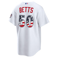 Fourth of July Los Angeles Dodgers Mookie Betts White USA 250 Stadium Jersey