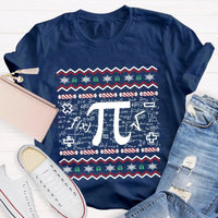 Math Teacher Holiday T-Shirt, Candy Cane Pi Symbol Christmas Shirt, Humorous Pi Graphic Tee, Christmas Math Teacher Shirt, Xmas STEM Present