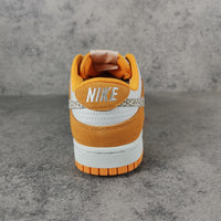 Low Top Sneakers, White Orange Colorway, Lace Up Design, Casual Gift for Sneaker Fans