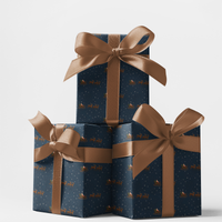 Christmas Gift Wrap, Midnight Blue Santa Sleigh Wrapping Paper, Xmas Present Wrap, Santa Claus Wrapping Paper, Holiday Gift Wrapping Paper