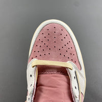Low Top Sneakers, White Pink Colorway, Reverse Hook Design, Lace Up Design, Casual Gift for Sneaker Fans