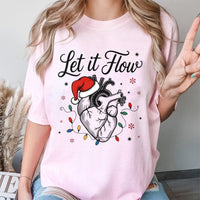 Heart Anatomy Santa Hat Shirt, Cardiac Nurse Christmas T-Shirt, Medical Holiday Nurse Shirt, Healthcare Worker Xmas Graphic Tee Present