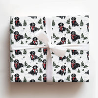 Winter Dog Christmas Gift Wrap, Bernese Mountain Dog Wrapping Paper, Berner Present Paper, Bernese Mountain Dog Gift Wrap, Dog Lover Holiday