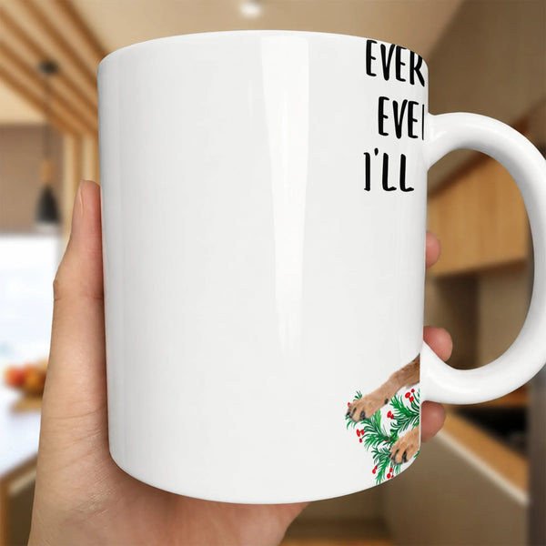 Humorous Sloth Holiday Wreath Coffee Mug, Sloth Christmas Mug, Glossy Ceramic Xmas Mug, Winter Holiday Drinkware Animal Lover