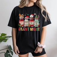 Medical Holiday Vials Nurse Shirt, Silent Night Christmas Nurse T-Shirt, Humorous ICU Nurse Christmas Tee, Healthcare Worker Graphic T-Shirt