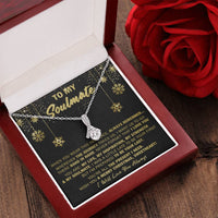 Cubic Zirconia Pendant Jewelry, Soulmate Alluring Beauty Ribbon Necklace, 14k White Gold Over Stainless Steel, Christmas Present for Wife