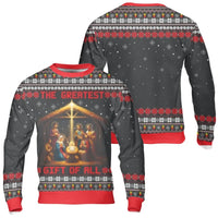Religious Baby Jesus Holiday Sweater, Nativity Scene Christmas Sweatshirt, Christian Xmas Graphic Sweatshirt, Faith Holiday Sweatshirt Present