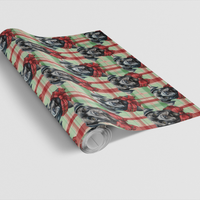 Plaid Dog Gift Wrap, Cane Corso Christmas Wrapping Paper, Festive Puppy Present Wrap, Holiday Cane Corso Lover Present Packaging Paper Roll