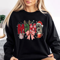 Leopard Print Holiday Crewneck, Christmas Mama Sweatshirt, Festive Mama Pullover Sweater, Adorable Winter Mom Sweatshirt, Xmas Present for Her
