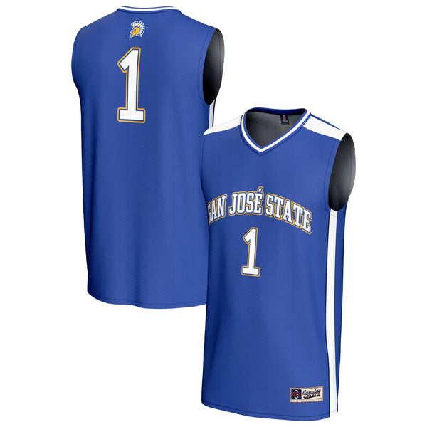 #1 San Jose State Spartans Lightweight Basketball Fashion Jersey - Royal