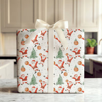 Sports Christmas Gift Wrap, Basketball Santa Wrapping Paper, Watercolor Basketball Holiday Wrapping Paper, Athlete Xmas Gift Wrapping Paper