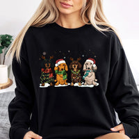 Adorable Festive Dog Holiday Sweater, Dachshund Christmas Sweatshirt, Wiener Dog Xmas Crewneck, Dachshund Lover Sweatshirt, Dog Mom Holiday Present