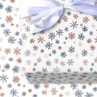 Navy Blue and Rust Gift Wrap, Modern Snowflake Wrapping Paper, Winter Snowflake Wrapping Paper, Elegant Christmas Wrapping Paper Roll
