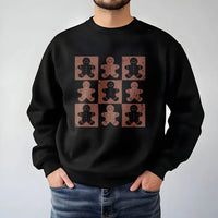 Retro Christmas Cookie Sweatshirt, Checkered Gingerbread Man Sweatshirt, Adorable Holiday Crewneck, Vintage Winter Pullover Sweatshirt