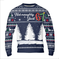 67th Birthday Holiday Sweater, Not Naughty Just 67 Ugly Christmas Sweater, Reindeer Paw Print Sweatshirt, Humorous 67 Year Old Xmas Present