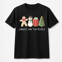 Adorable Pregnancy Reveal Holiday T-Shirt, Cookies for Two Please Christmas T-Shirt, Expecting Mom Christmas T-Shirt, Baby Announcement Tee
