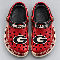 UGA Crimson Study - Bold Lettering, Oval Emblem and Clog Presence