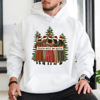 Christmas Best Friend Graphic Hoodie, Girls Will Be Girls Hoodie, Matching Holiday Sweatshirt, Adorable Winter Besties Hooded Pullover