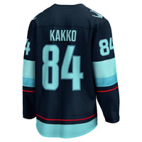 Seattle Kraken Kaapo Kakko Deep Sea Blue Home Breakaway Player Jersey