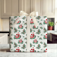 Letter G Number 2 Gift Wrap, Santa Vintage Race Car Wrapping Paper, Watercolor Trees Holiday Paper, Festive Christmas Wrapping Paper Roll