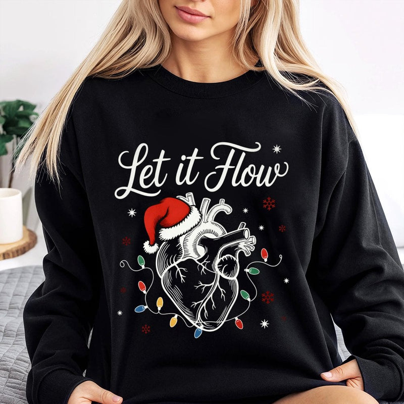 Anatomical Heart Santa Nurse Sweater, Christmas Cardiac Nurse Sweatshirt, Adorable Cardiology Nurse Crewneck, Holiday Medical Nurse Pullover