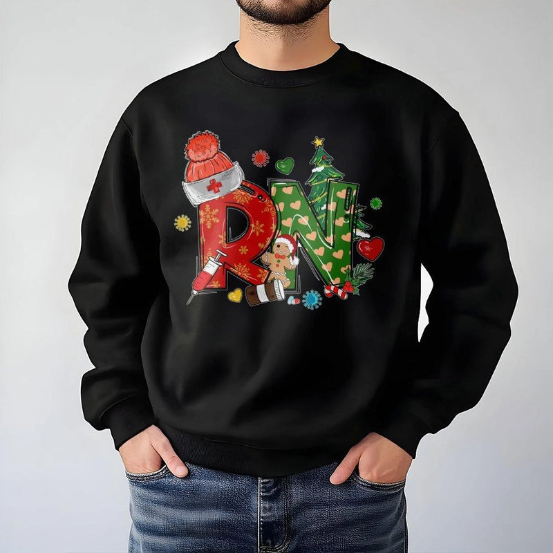 Festive Medical Holiday Sweater, Christmas RN Nurse Sweatshirt, Registered Nurse Christmas Crewneck, Nursing School Pullover Present