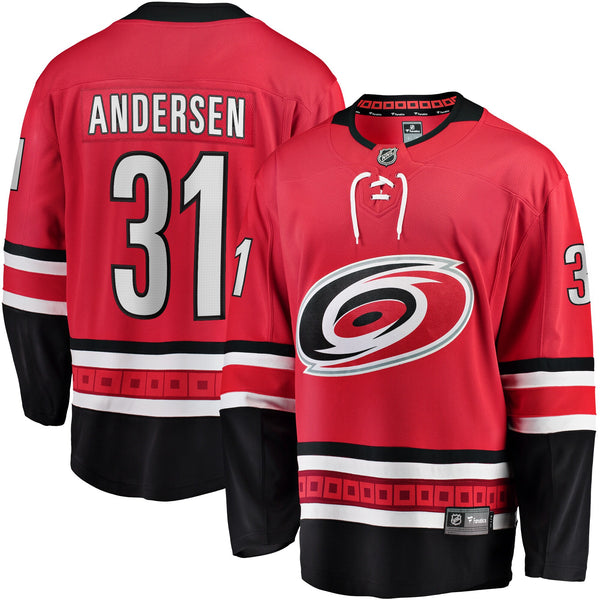 Carolina Hurricanes Frederik Andersen Red Alternate Breakaway Player Jersey