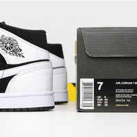 Mid Top Sneakers, White Black Colorway, Lace Up Design, Casual Gift for Sneaker Fans