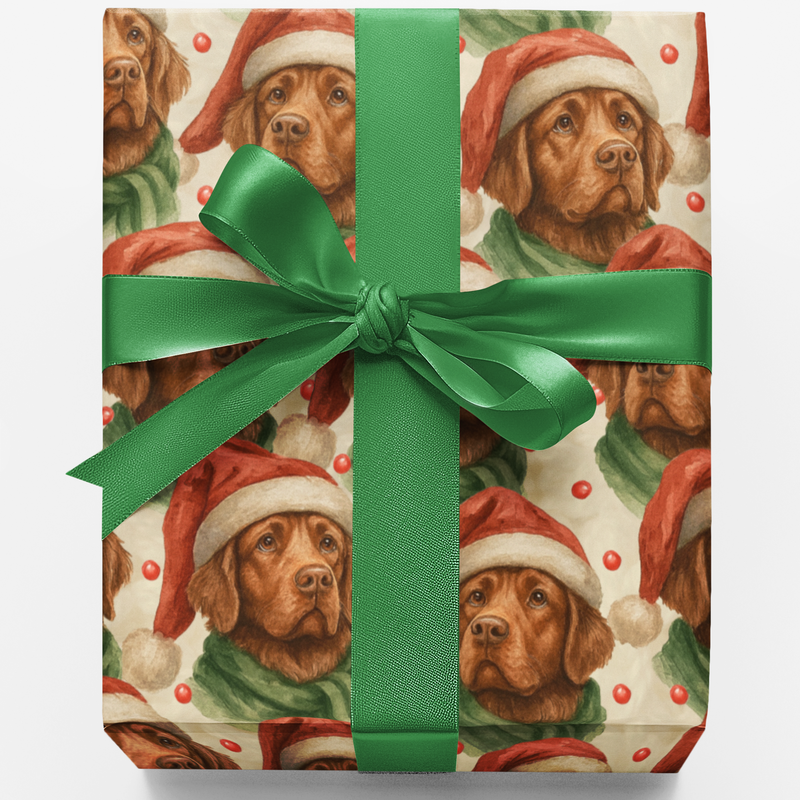 Dog Lover Christmas Gift Wrap Roll, Festive Labrador Retriever Wrapping Paper, Adorable Lab Holiday Wrapping Paper, Xmas Dog Gift Wrapping Paper