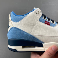 Retro Low Top Sneakers, Blue White Colorway, Leather Footwear, Lace Up Design, Casual Gift for Sneaker Fans