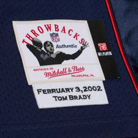 New England Patriots Tom Brady Navy Super Bowl XXXVI Authentic Throwback Jersey