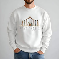 The Greatest Present of All Christmas Sweater, Nativity Scene Sweatshirt, Religious Christian Crewneck, Holiday Faith Sweatshirt, Present for Her