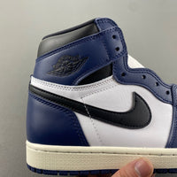 Retro High Top Sneakers, Blue White Black Colorway, Lace Up Design, Casual Gift for Sneaker Fans