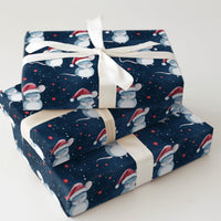 Adorable Santa Hat Mouse Gift Wrap, Christmas Mice Wrapping Paper, Holiday Mice Wrapping Paper, Whimsical Winter Animal Gift Wrapping Paper
