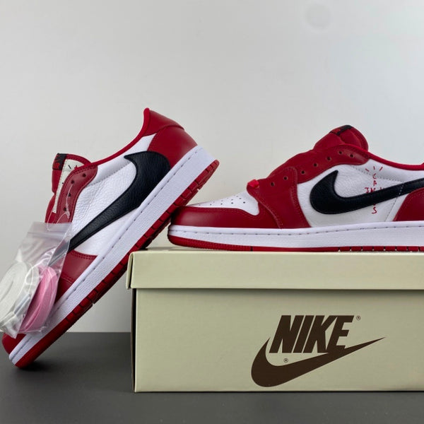 Low Top Sneakers, White Red Colorway, Reverse Hook Design, Lace Up Design, Casual Gift for Sneaker Fans